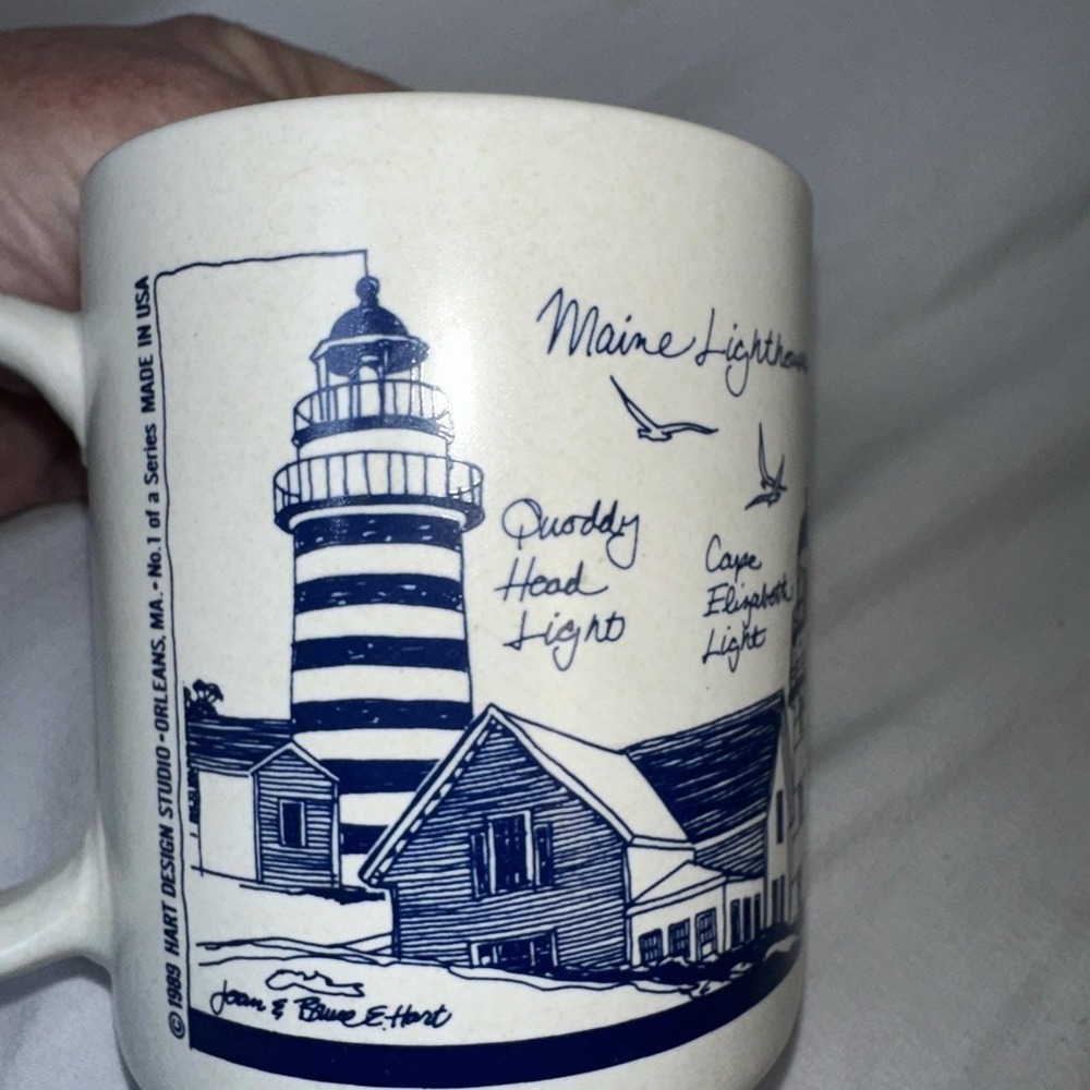 Vintage Pfaltzgraff 10-278 Lighthouses of Maine ME Coffee Mug 1989 NWOT USA